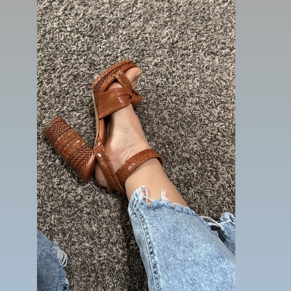 Vince Camuto Tan Braided Heels - Picture 4 of 6